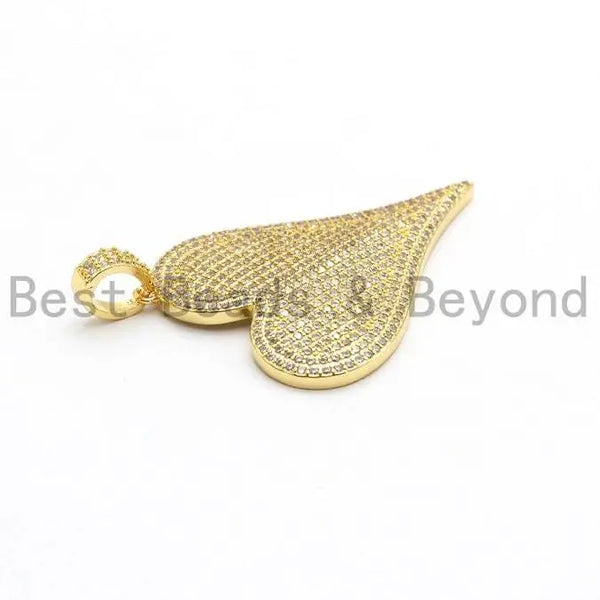 Pointed Heart Charm - Gold