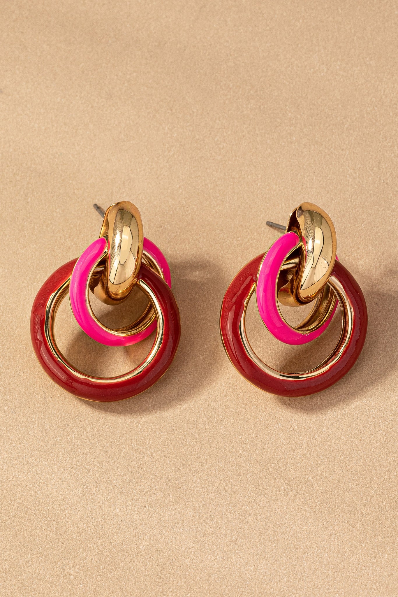 Pink Intertwined Earrings