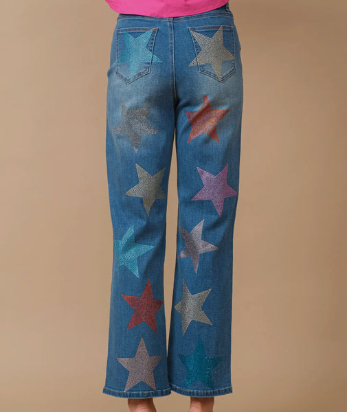 Star Rhinestone Denim Jeans