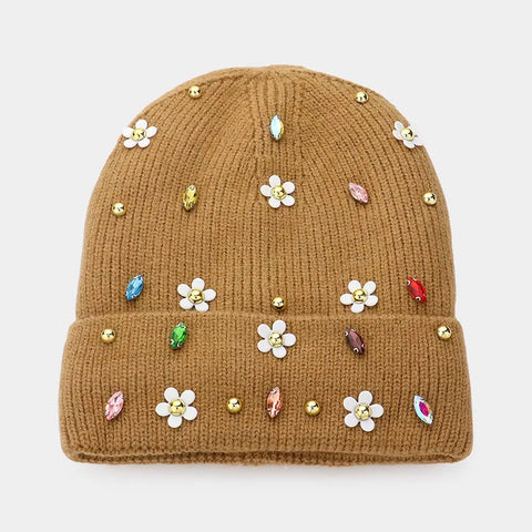 Daisy Jeweled Beanie