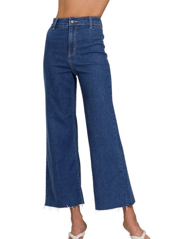 High Waisted Wide Leg Straight Jeans