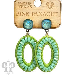 Green Oval Earrings