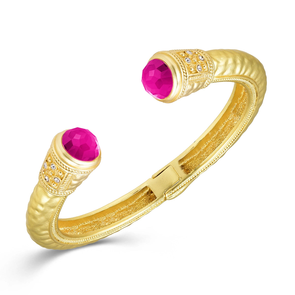 Stone End Bangle - Fuchsia