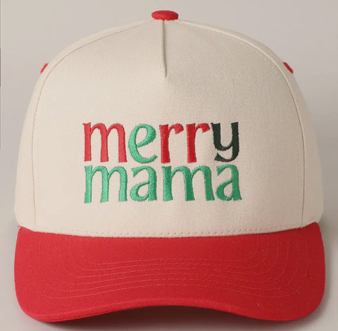 Merry Mama Trucker Hat - Red