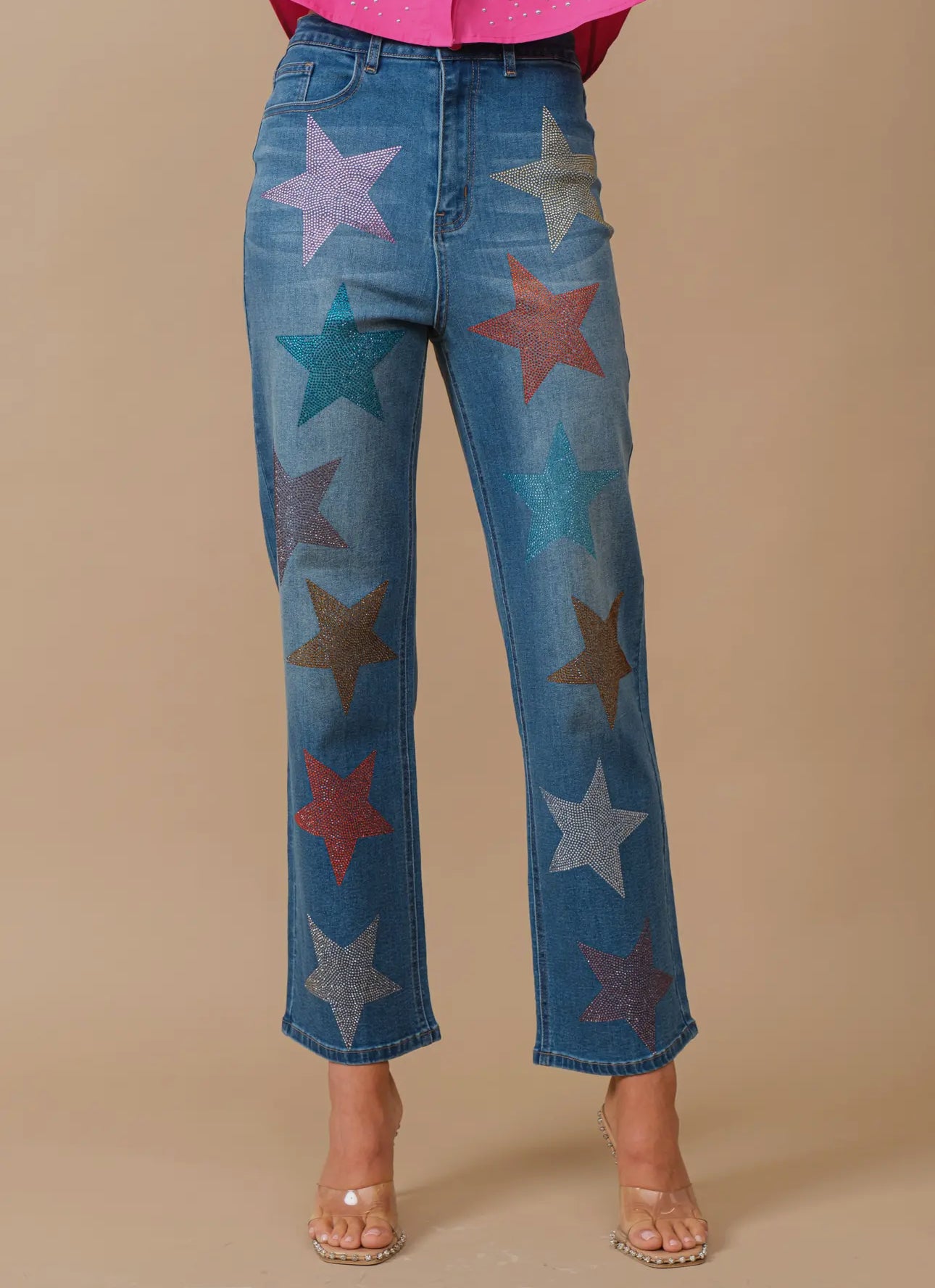 Star Rhinestone Denim Jeans