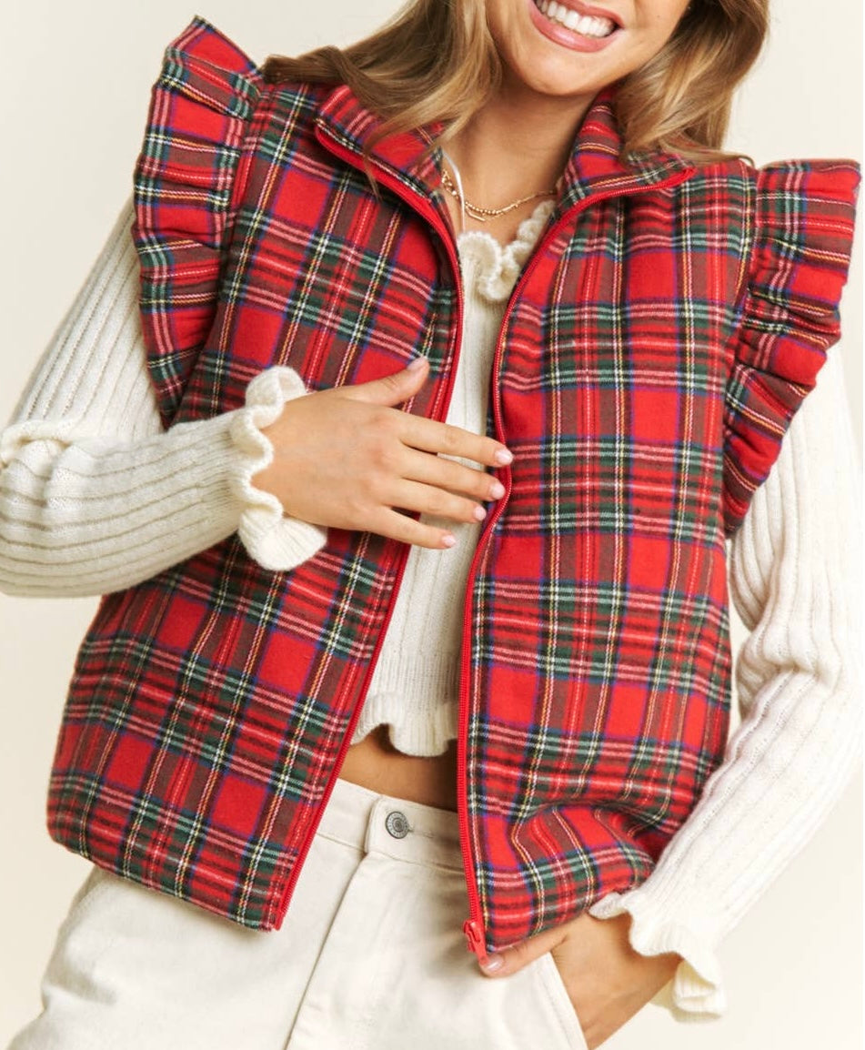 Christmas Plaid Vest