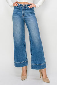 RISEN HIGH RISE CROP WIDE JEANS