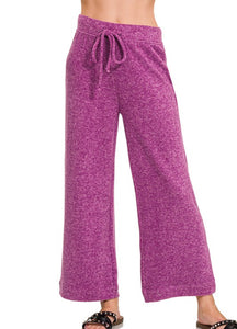 Cropped Soft Pants - Purple