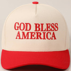 God Bless America Trucker Hat - Red