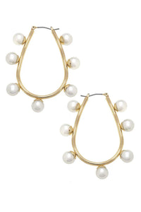 Allison Studded Teardrop Hoop Earrings - CANVAS