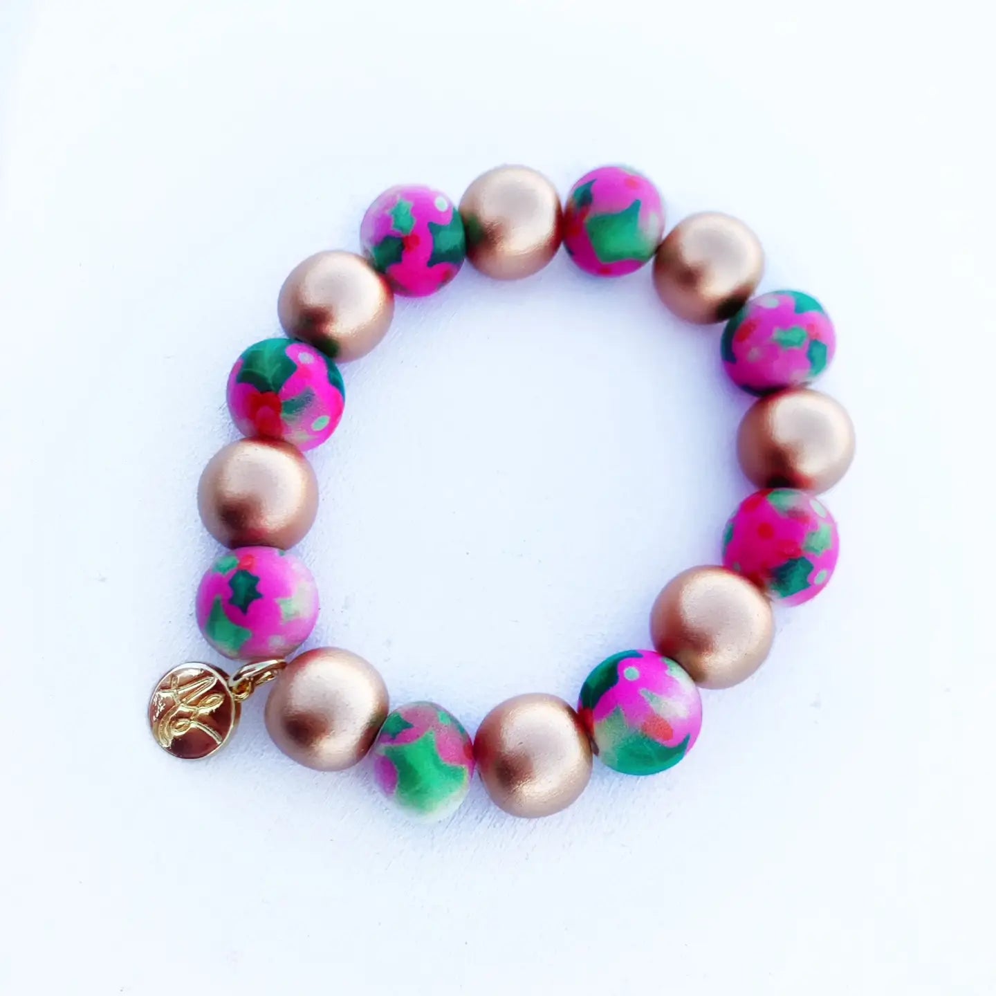 Fuschia Holly Stacking Bracelet