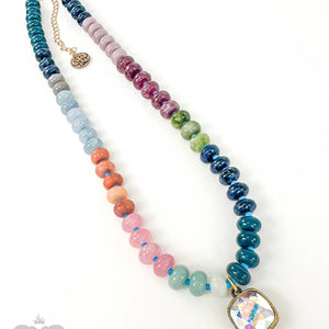 Stone Bead Necklace - Blue