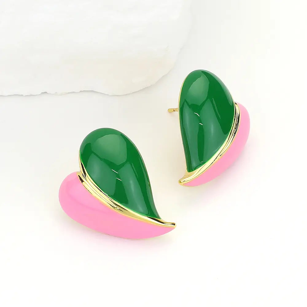 Color Block Heart Earrings